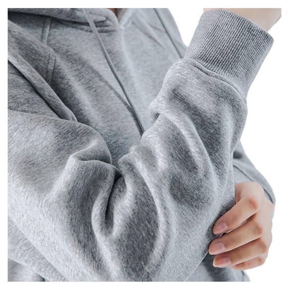 Oyeahgirl Long Style Pullover Gray Hoodie Size Large - Picture 5 of 7